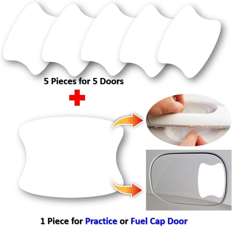 QLim 3M-Pro 6pcs Car Door Handle Cup Protector/Sticker/Guard, 3M-PPF(Paint Protection Film) Pro Series, Clear(Transparent), Anti Scratch, Universal Fit for Most Cars (Clear Pro/6pcs) - Image 4